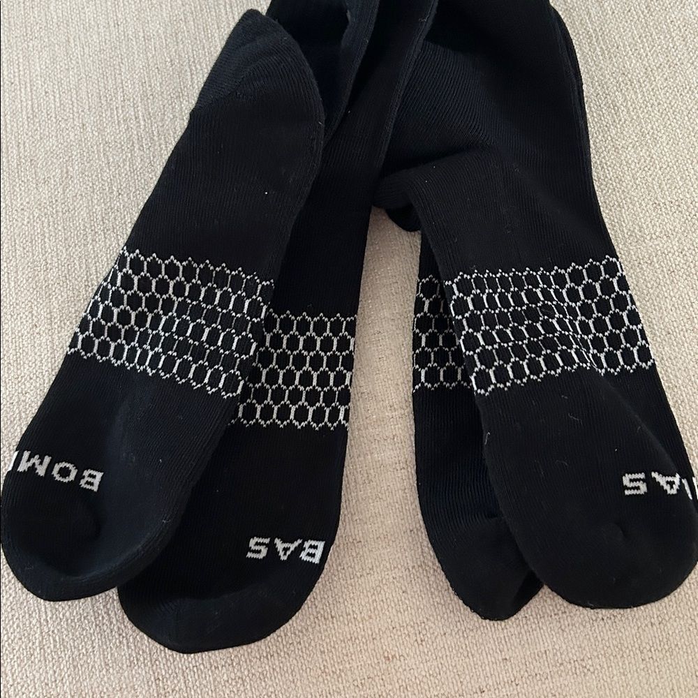 BOMBAS BUNDLE TWO PAIR OF Women's Solids Half Calf Socks, Black, NWOT, LARGE